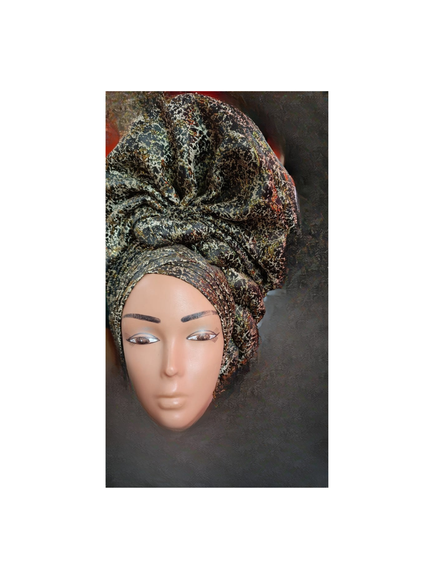 Nigerian Auto-Gele with Silver glittery headtie