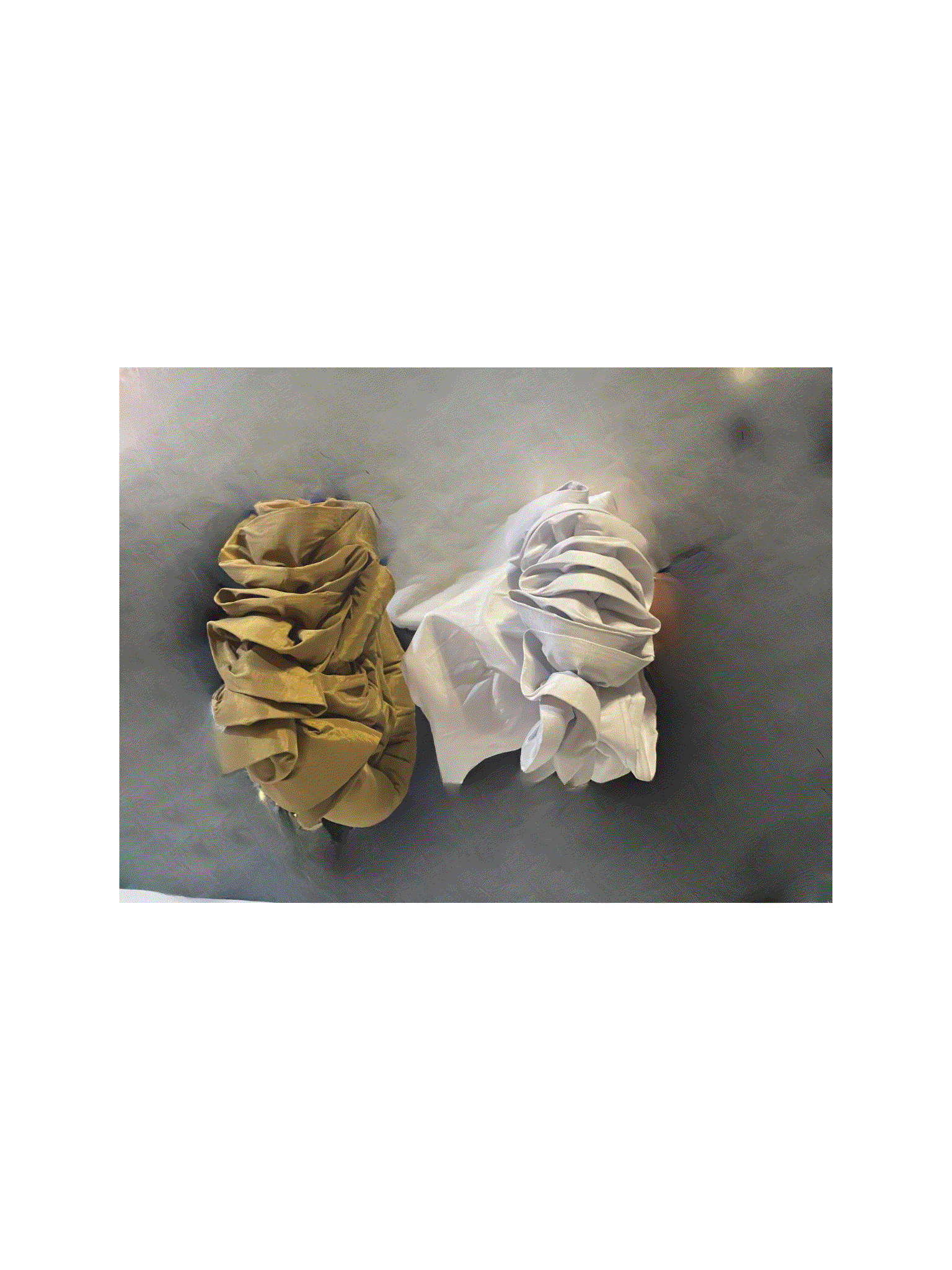 Nigerian Turban white floral gele with gold scrunchie for traditional celebrations