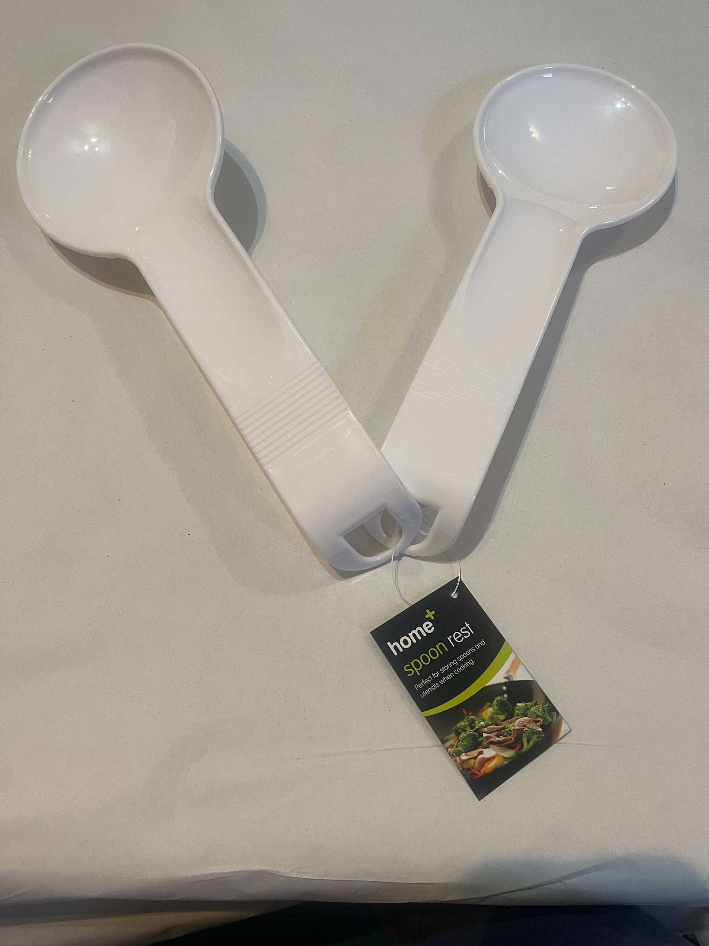 Two-piece set of durable plastic serving spoons for everyday use and entertaining