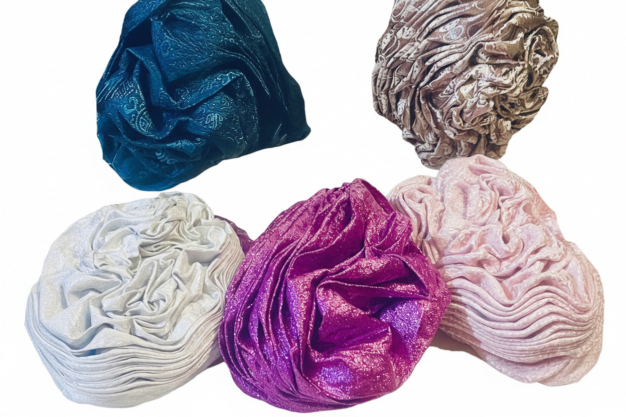 Nigerian Auto-Gele in Pink Damask Pattern