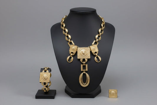 Gold, silver, and rose-gold jewelry set including bracelet, ring, and earrings showcasing Brazilian craftsmanship