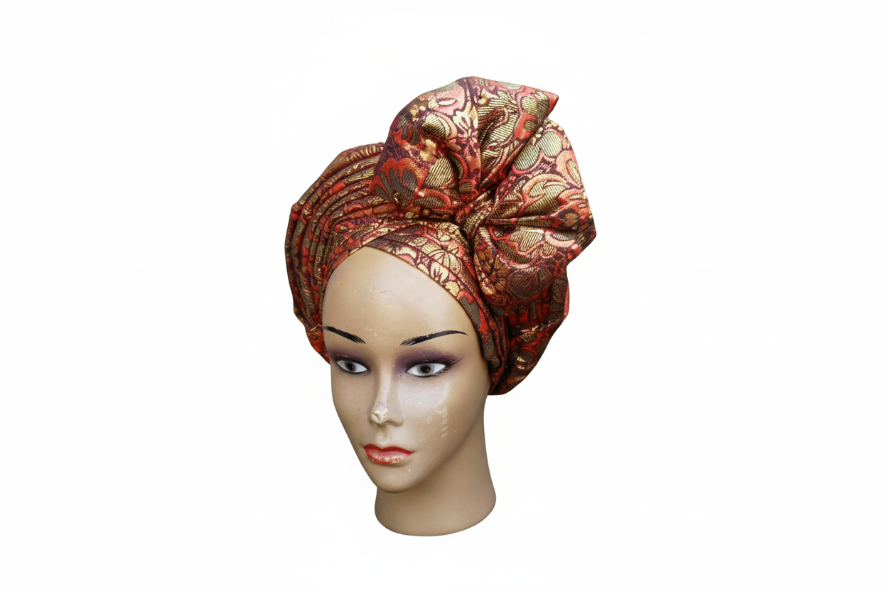 Nigerian Auto-Gele with front bow Pattern