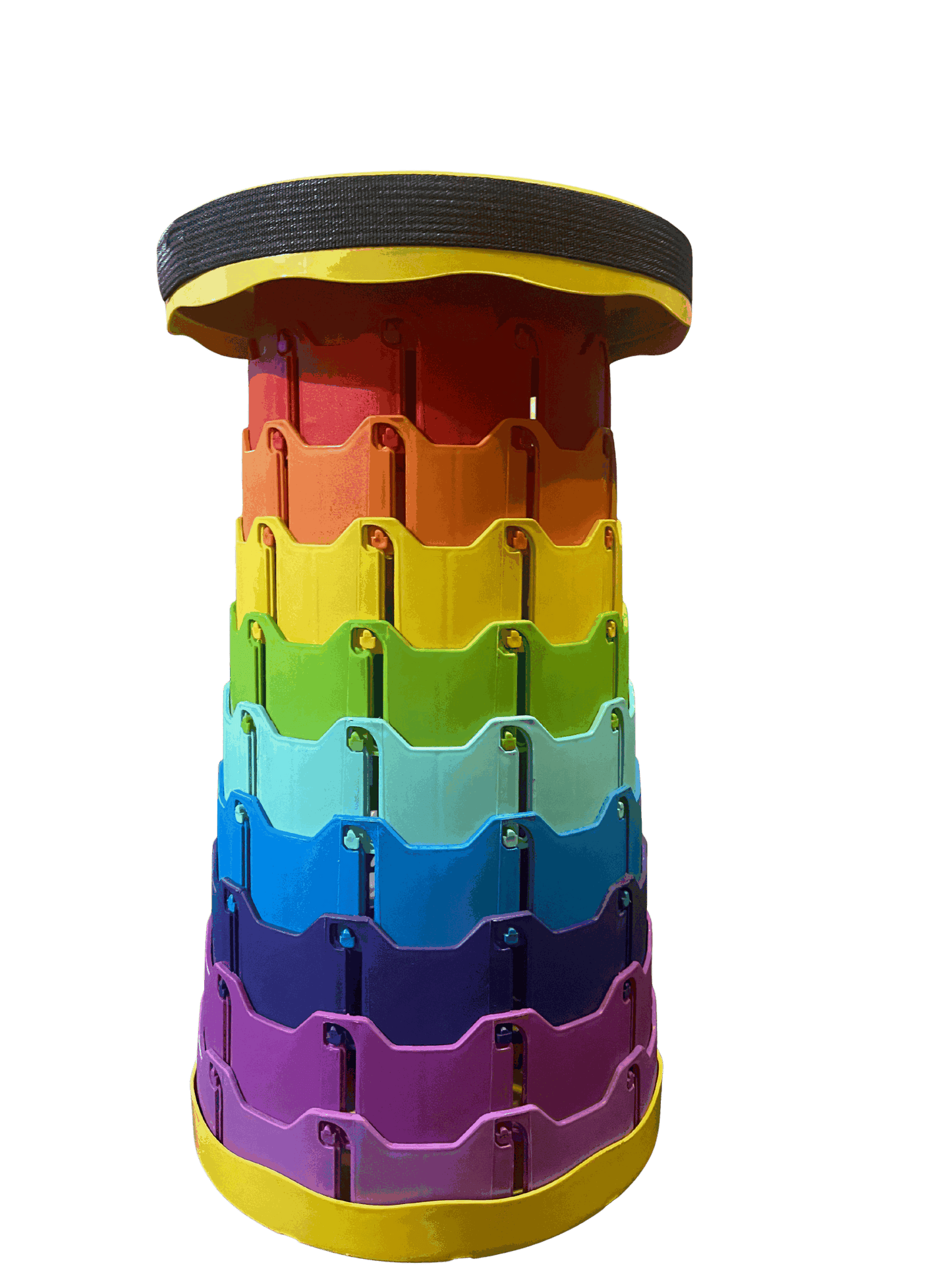 Portable telescopic stool by Bentix folded compact with aluminum alloy and HDPE seat for outdoor use
