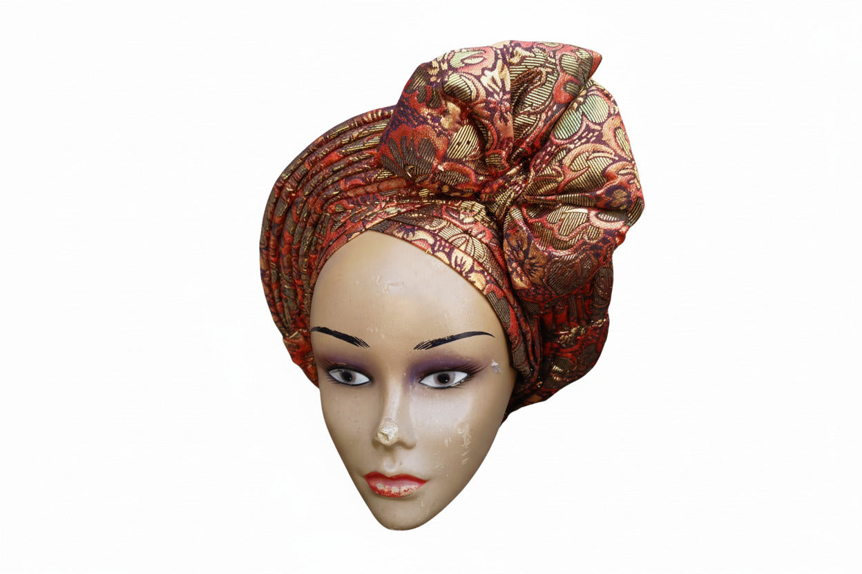 Nigerian Auto-Gele with front bow Pattern